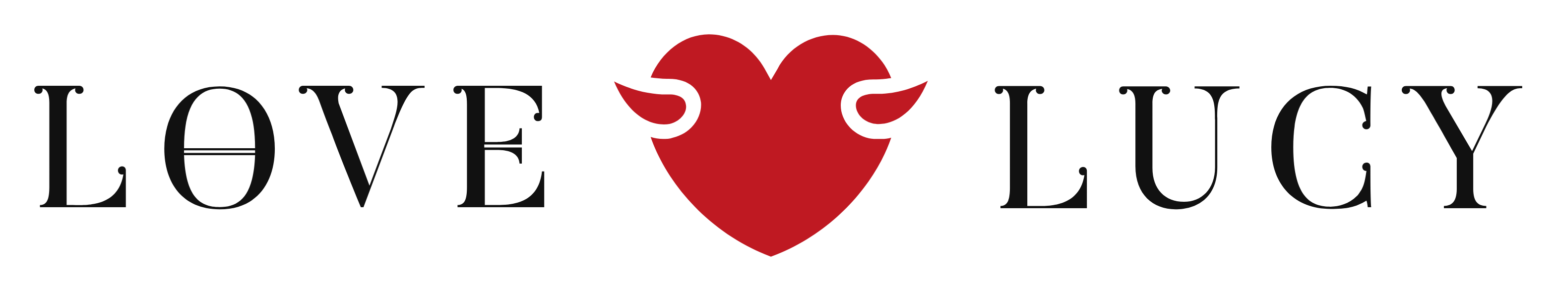 LOVE LUCY — the official wordmark with a horned red heart